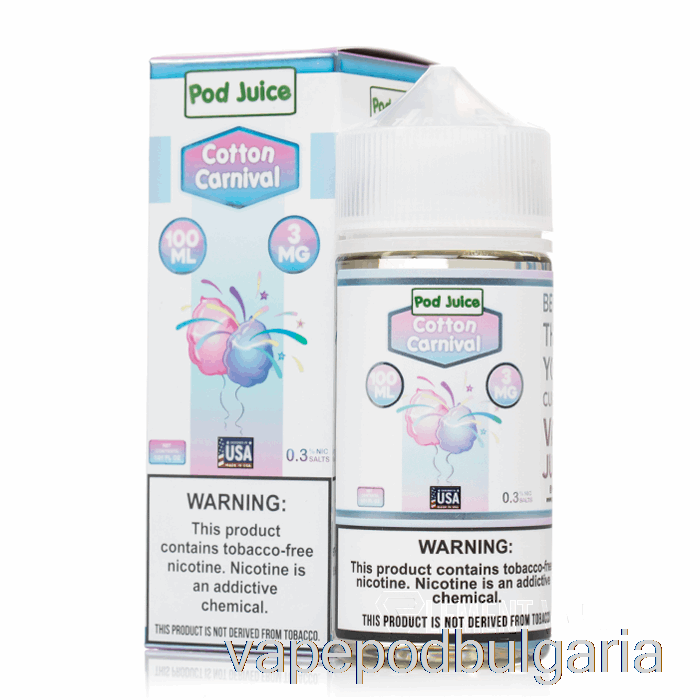 Vape 10000 Дръпки Cotton Carnival - Pod Juice - 100ml 0mg